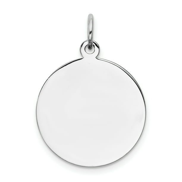925 Sterling Silver Engraveable Round Polished Front/Back Disc Charm Pendant 925 Sterling Silver Engraveable Round Polished Front/Back Disc Charm Pendant